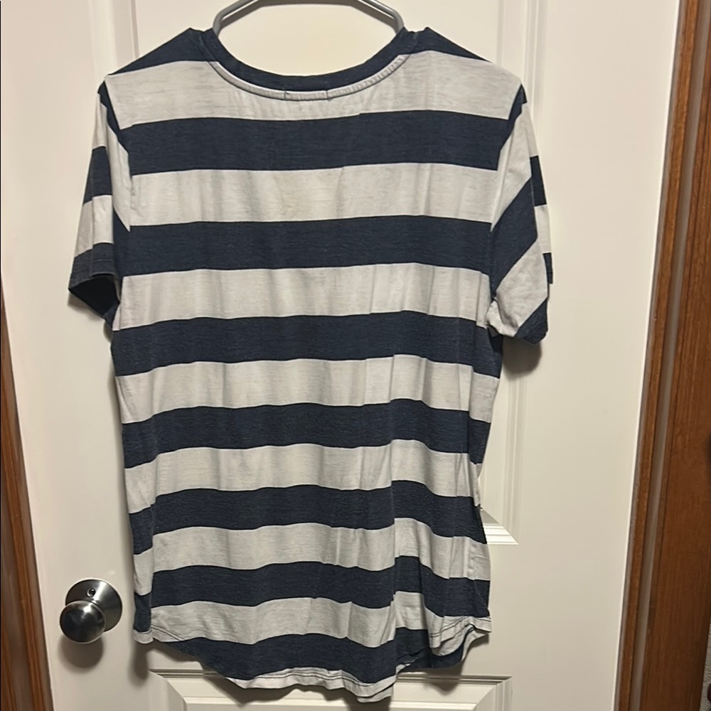 Z Supply Blue and White Fitted Short Sleeve Tee - Picture 4 of 4